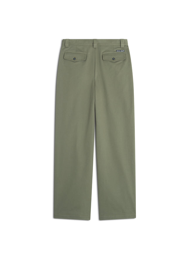 Maison Kitsuné Relaxed Pleated Pants - Dark Khaki