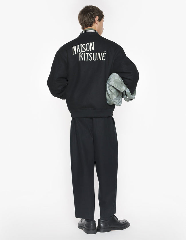 Maison Kitsuné Teddy Varsity Jacket - Black