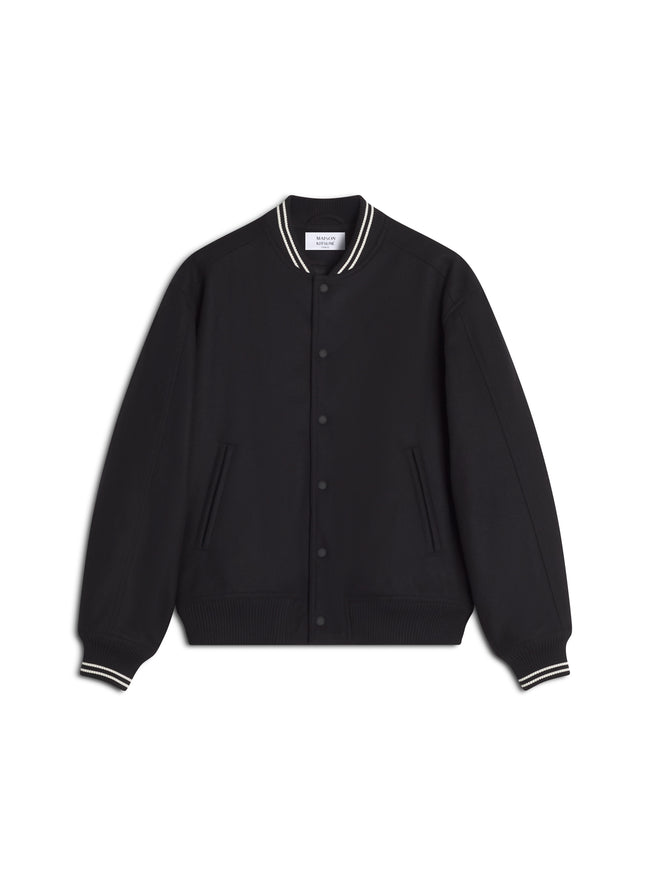 Maison Kitsuné Teddy Varsity Jacket - Black