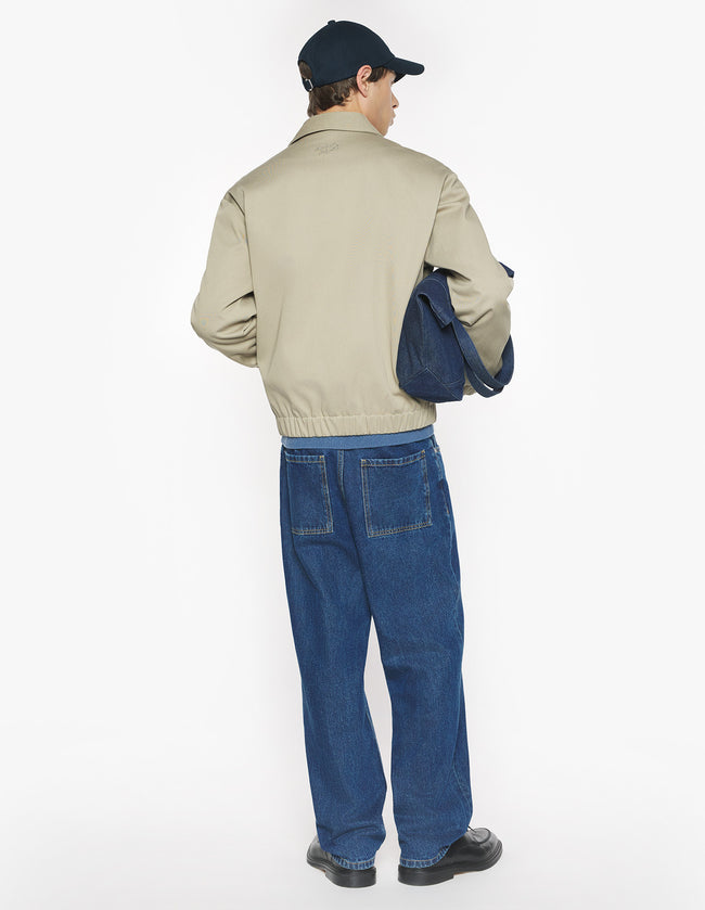 Maison Kitsuné Elasticated Zipped Jacket - Concrete Beige