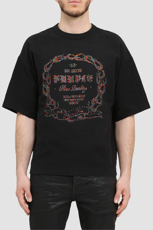 Purple Brand Heavyweight Textured Crystalized Tee - Black