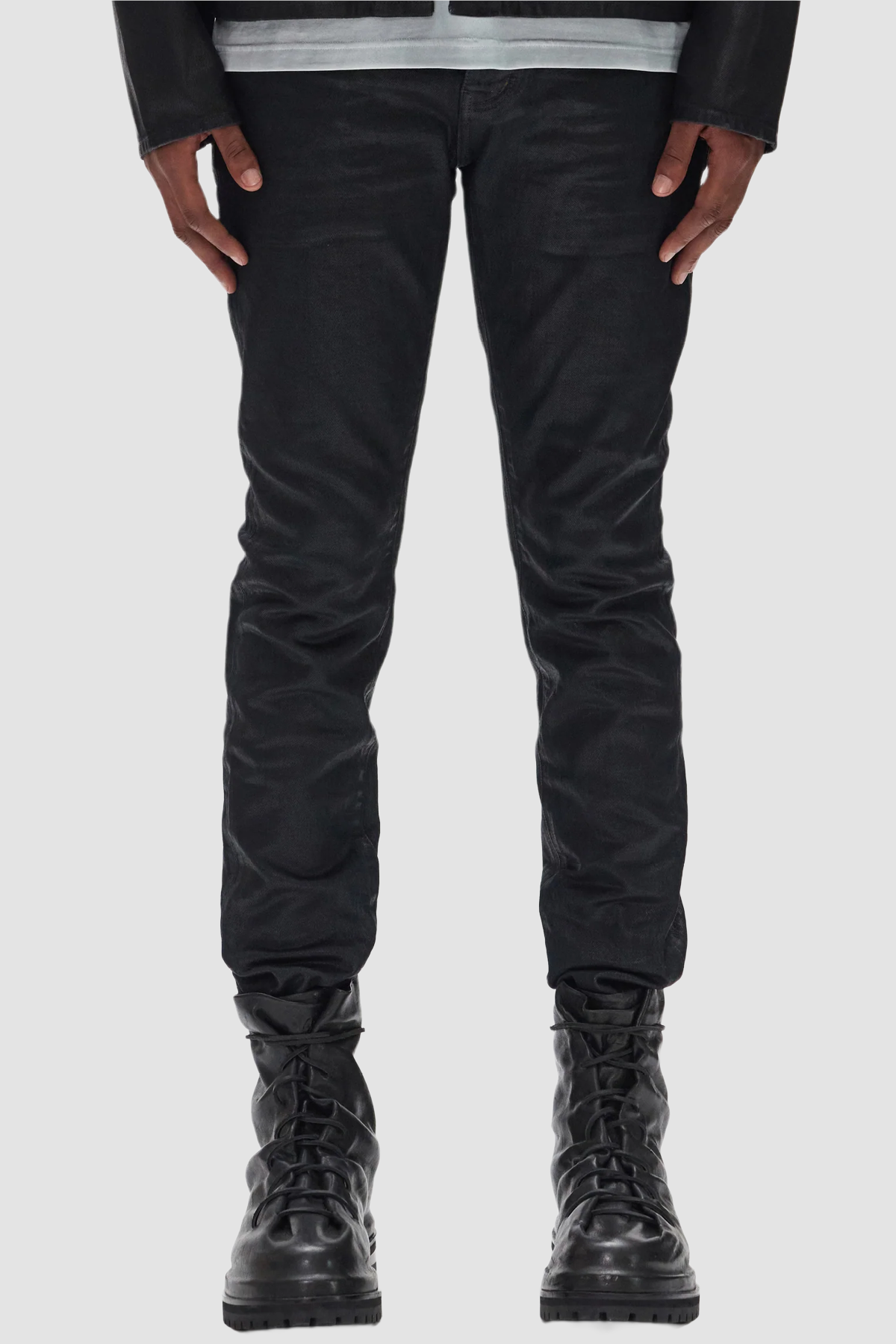 パンツ purple brand P001 black 29 Purple Brand P001 Coated Indigo Jeans - Black - Due West