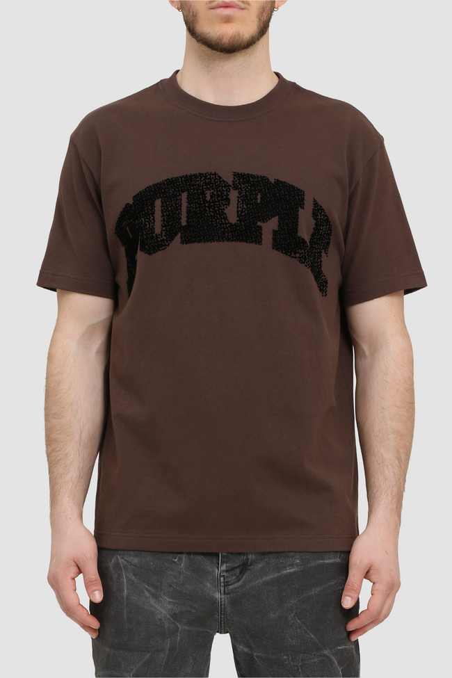 Purple Brand Heavyweight Slab Wordmark Tee - Brown