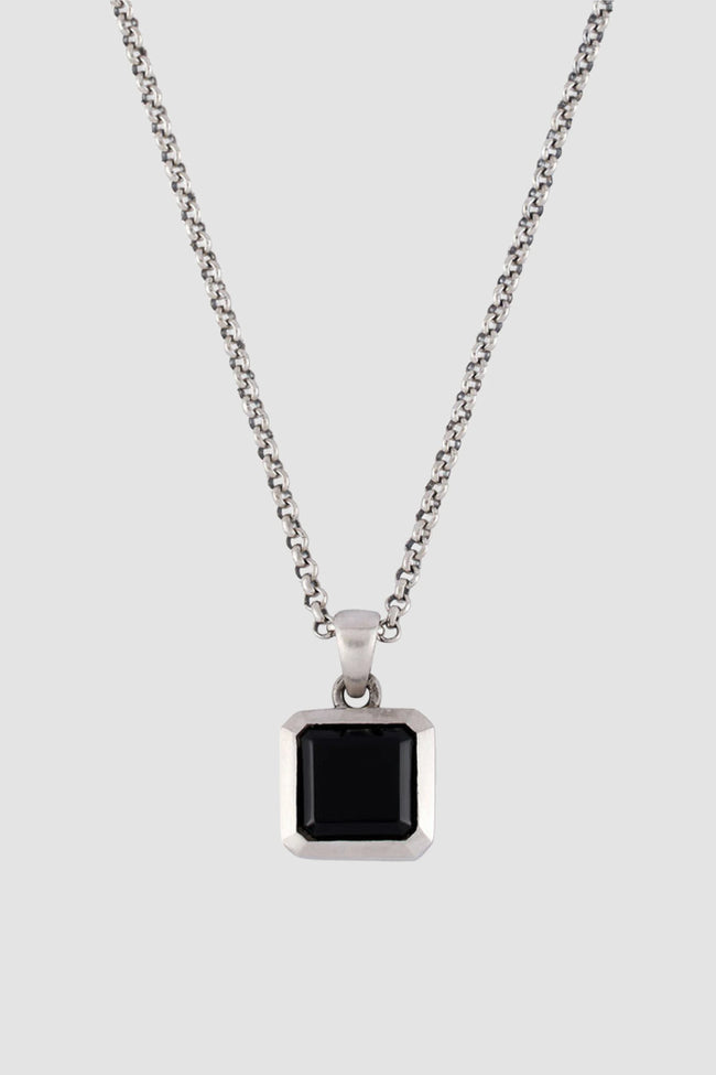 Serge DeNimes Onyx Armour Necklace - Silver