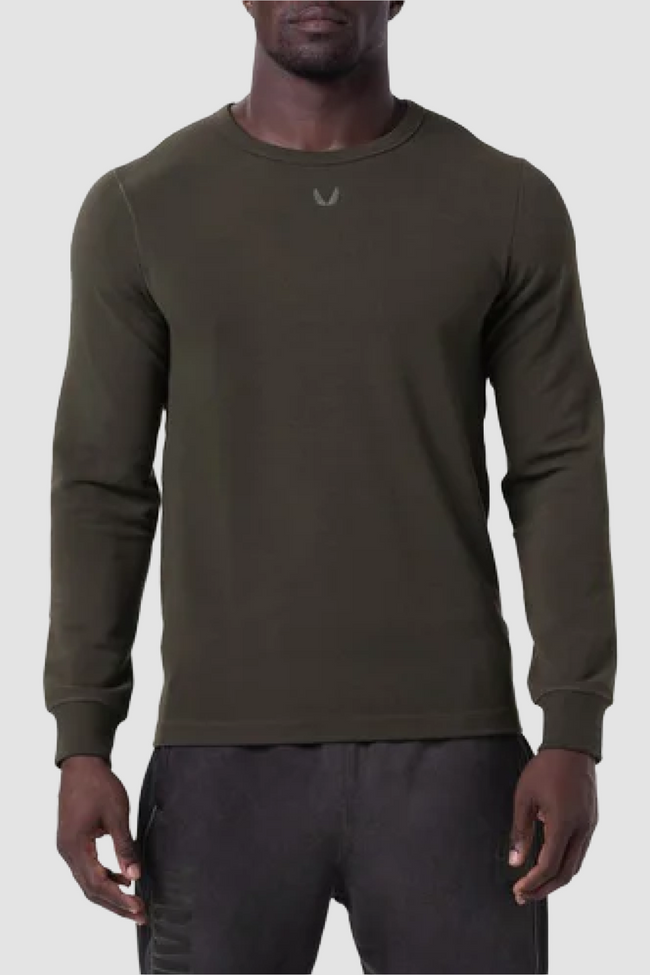 ASRV Waffle Knit L/S Tee - Olive