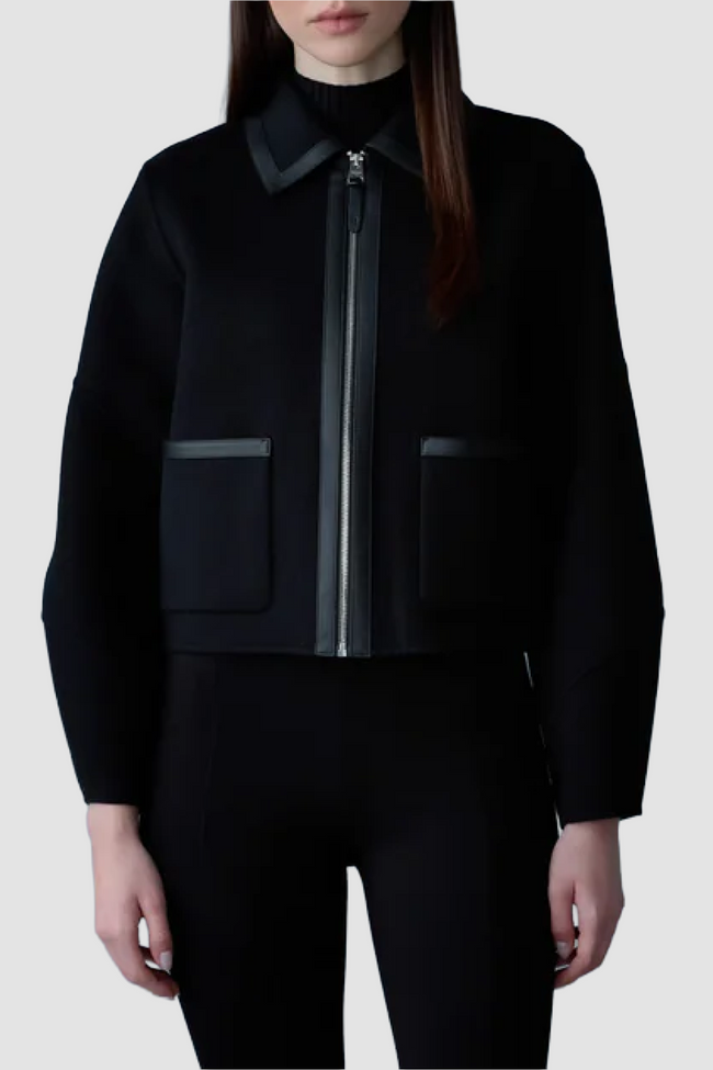 Mackage Womens Wind Wool Bomber Solana - Black