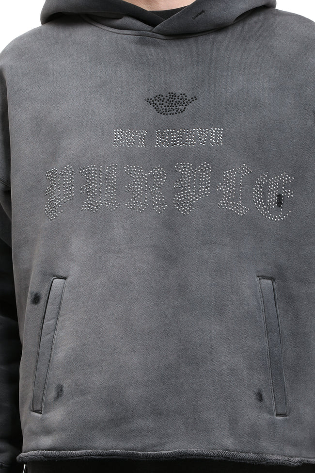 Purple Brand Heavyweight Studded Hoodie - Black