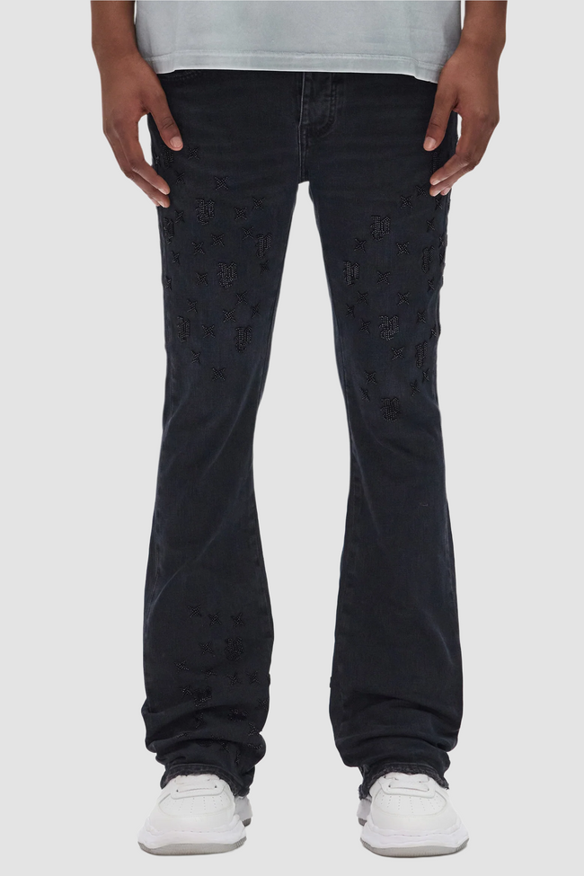 Purple Brand P004 Beaded Monogram Jeans - Black