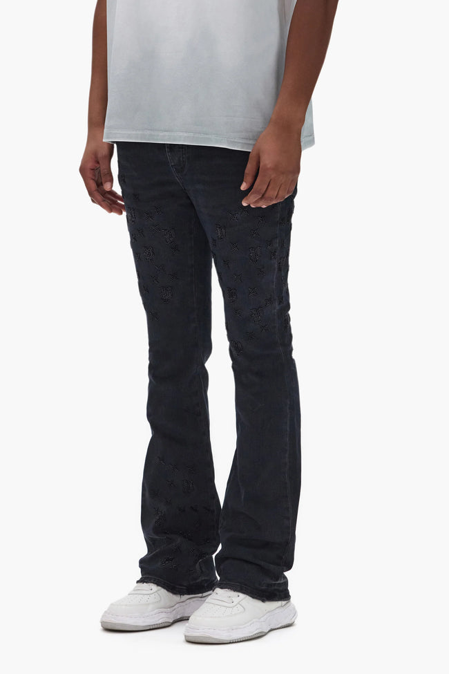 Purple Brand P004 Beaded Monogram Jeans - Black