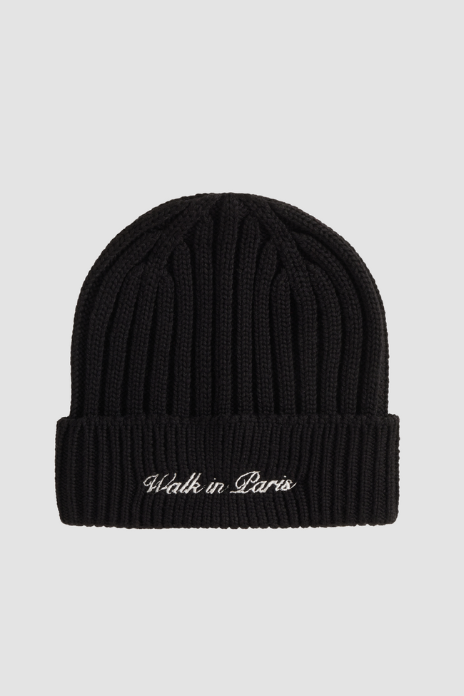 Walk in Paris Wool Beanie - Black