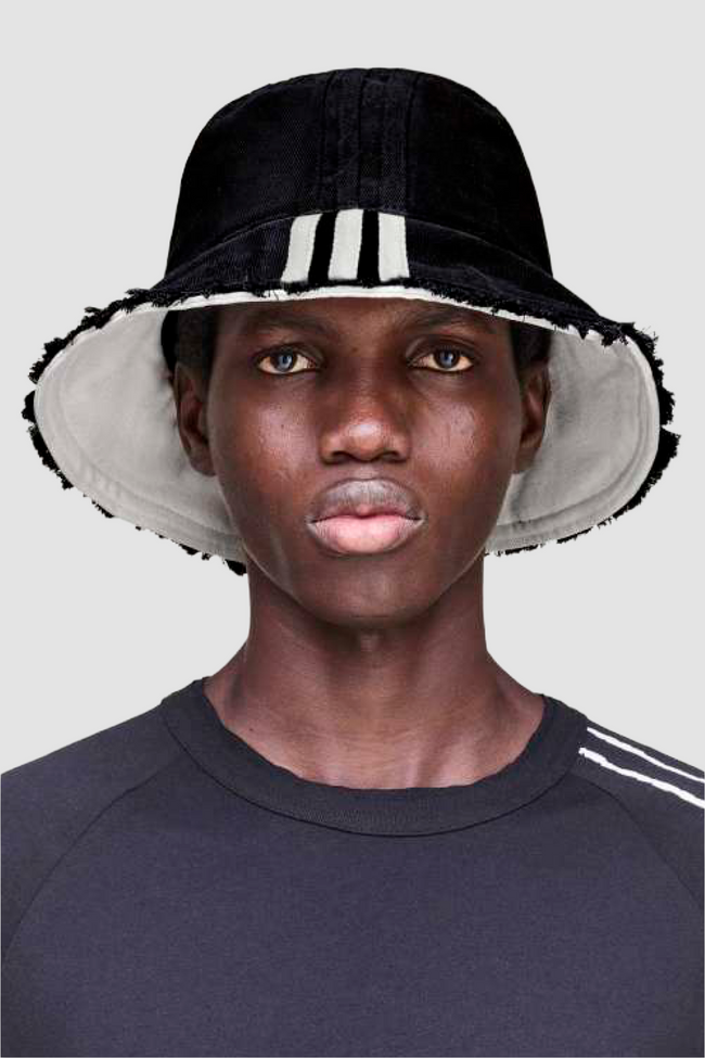 Y-3 Stripes Bucket Hat - Black