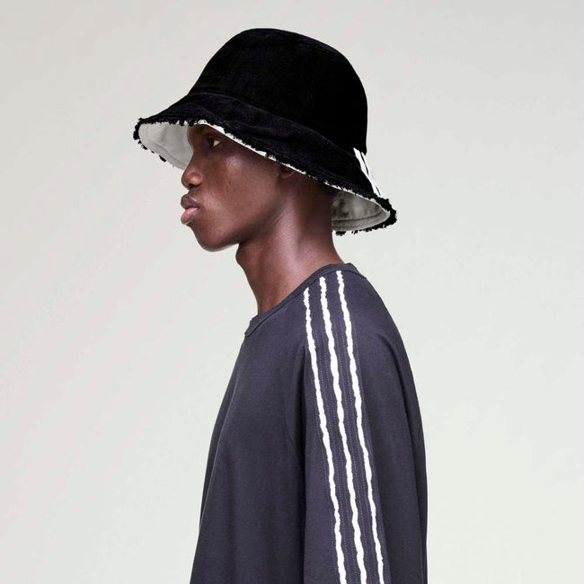 Y-3 Stripes Bucket Hat - Black