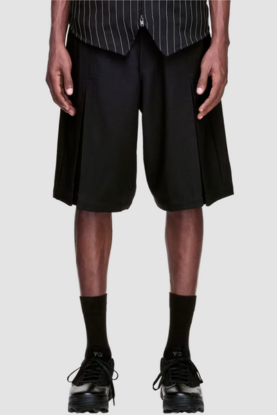 Y-3 Sport Uniform Pleated Shorts - Black - Due West