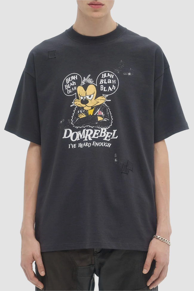 DOMREBEL Blabla Tee - Old Black