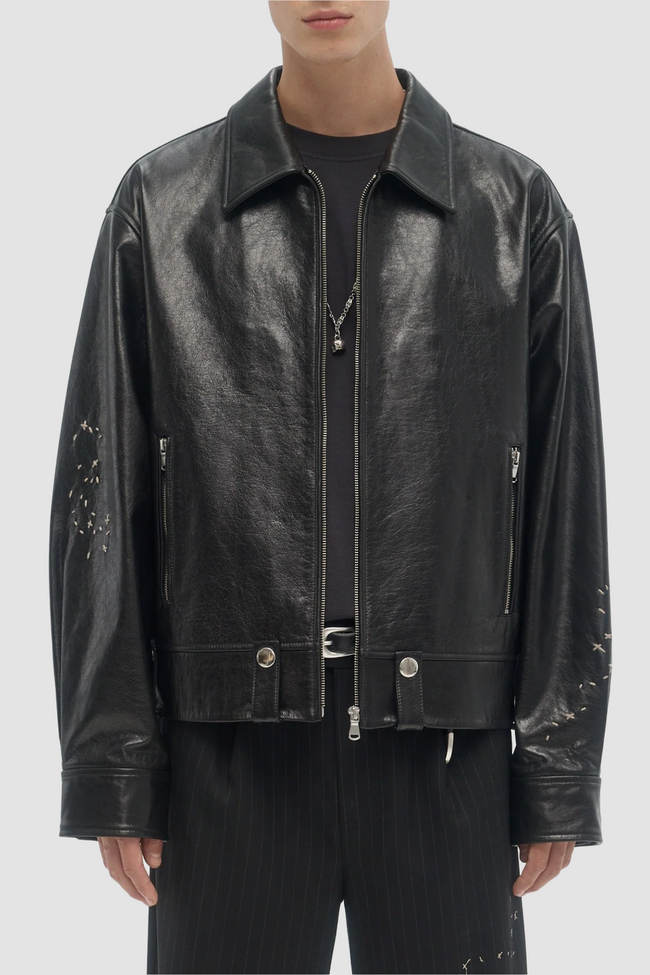 DOMREBEL Contrarian Leather Jacket - Black