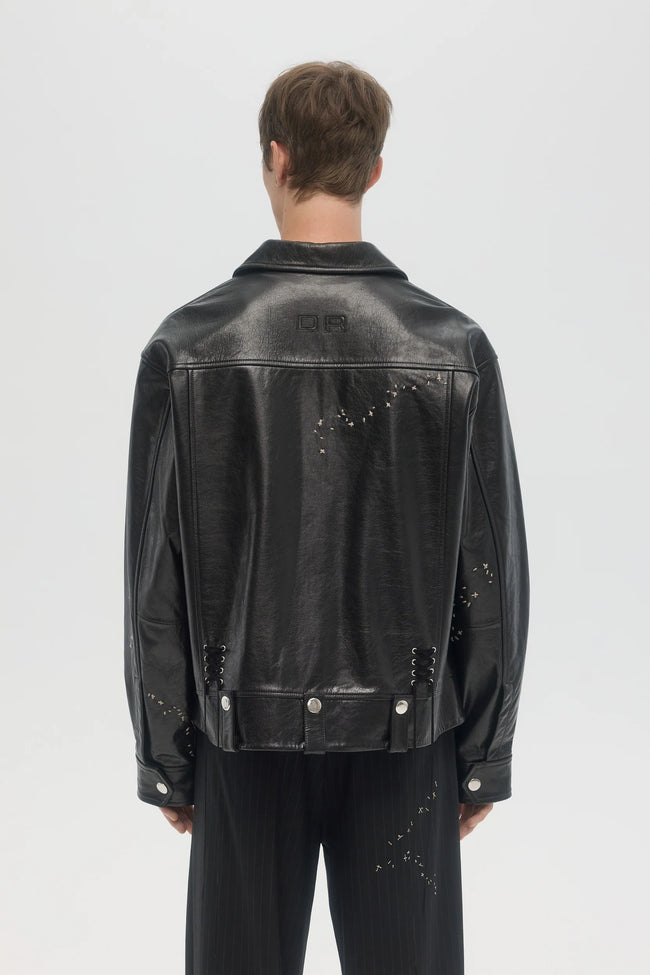 DOMREBEL Contrarian Leather Jacket - Black