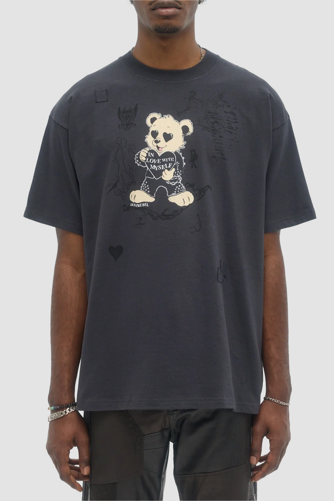 DOMREBEL Moi Crystals Tee - Old Black