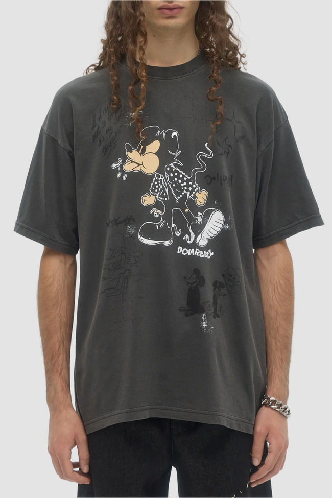 DOMREBEL Spit Tee - Faded Black