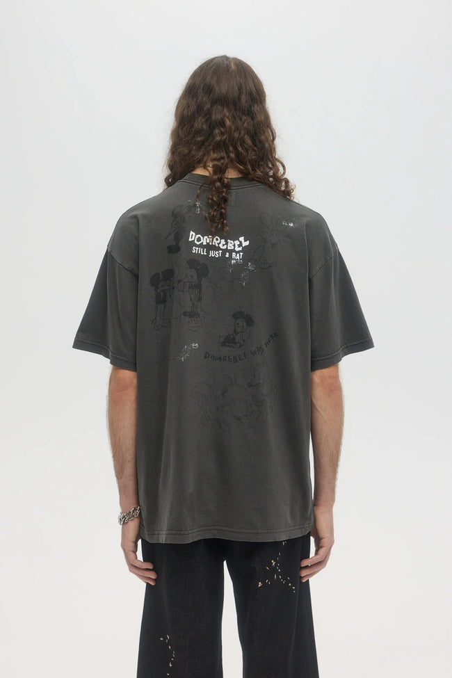 DOMREBEL Spit Tee - Faded Black