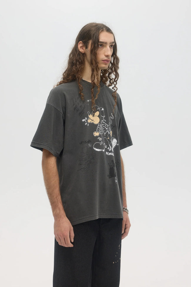 DOMREBEL Spit Tee - Faded Black