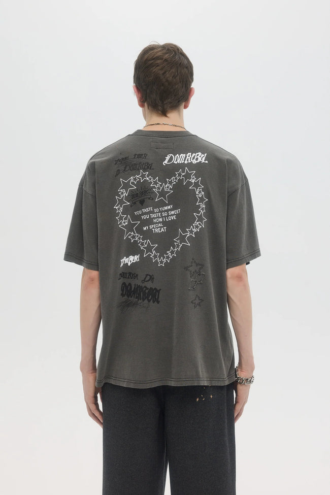 DOMREBEL Treats Crystals Tee - Faded Black