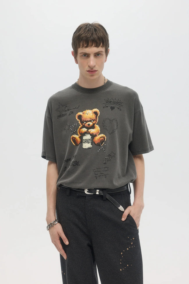 DOMREBEL Treats Crystals Tee - Faded Black