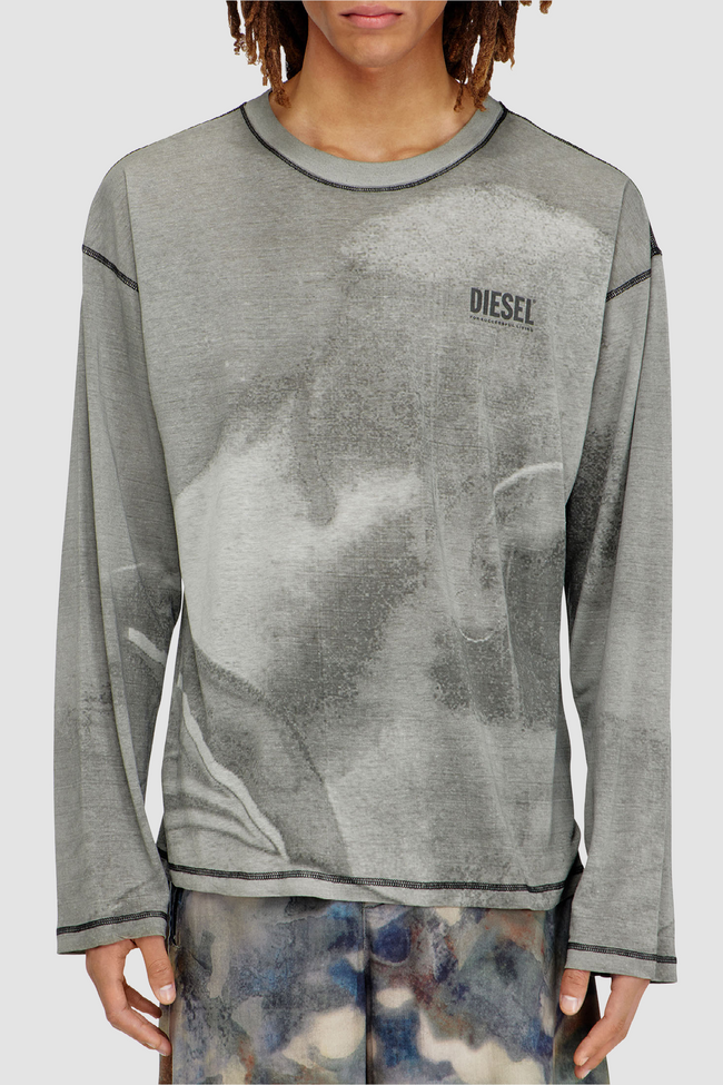 DIESEL T-boxt-L/S-NC-V1 Tee - Grey