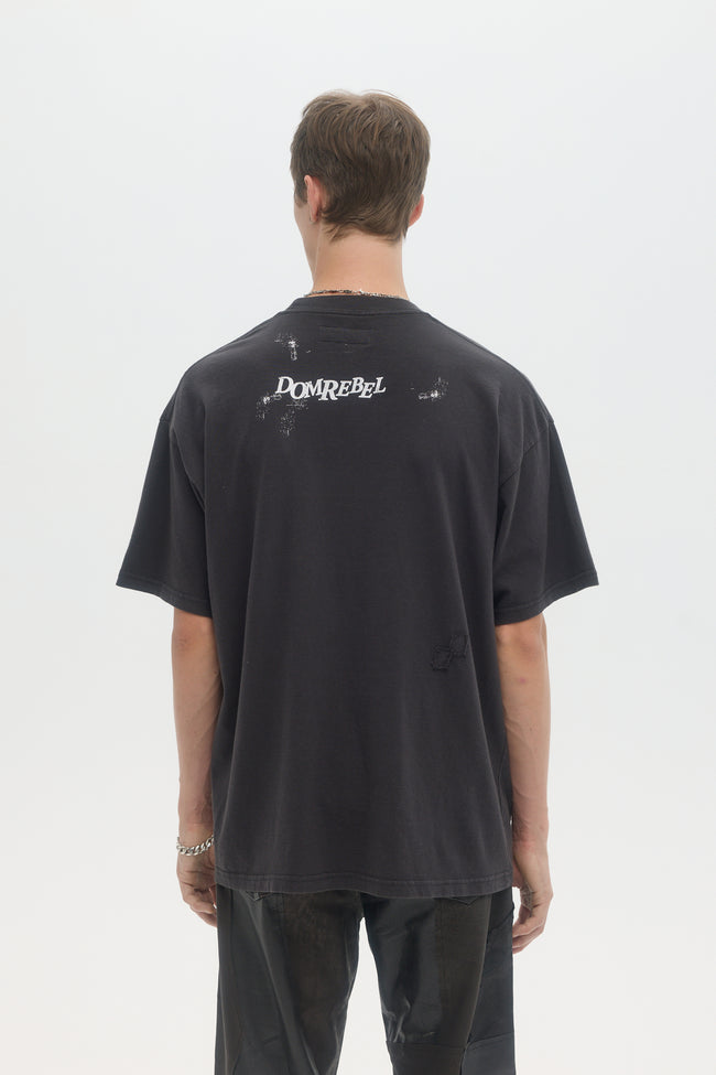 DOMREBEL Eye Roll Tee - Old Black