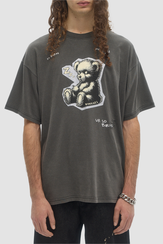 DOMREBEL ZZZ bear Tee - Old Black