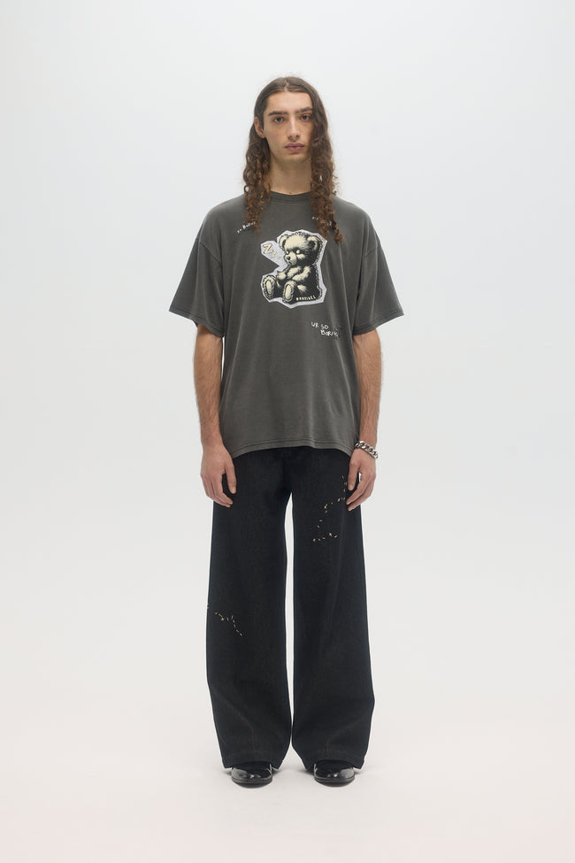 DOMREBEL ZZZ bear Tee - Old Black