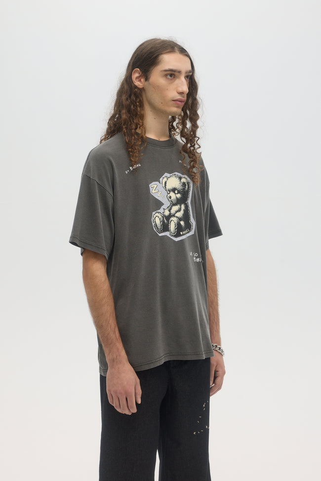 DOMREBEL ZZZ bear Tee - Old Black