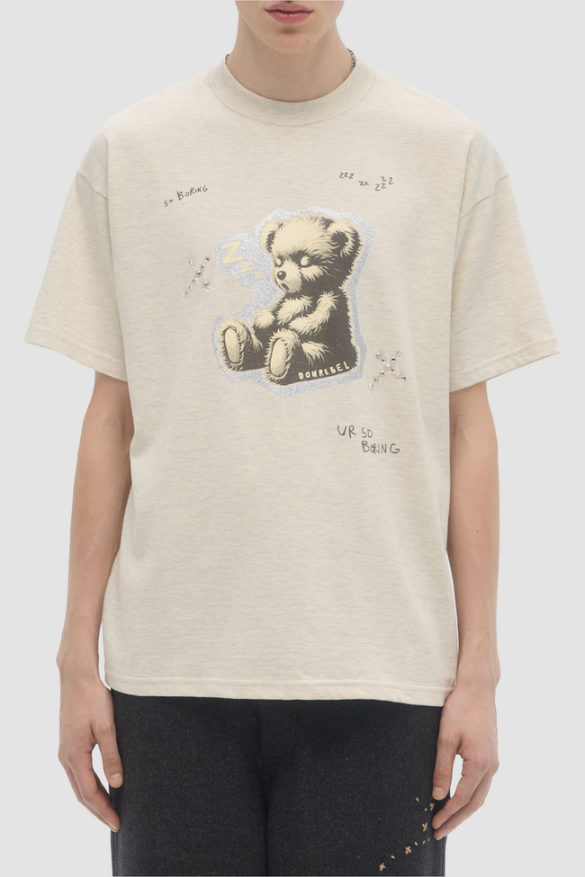 DOMREBEL ZZZ bear Tee - Greige