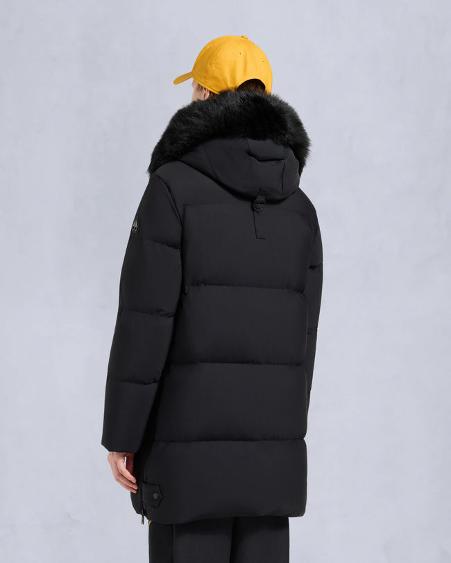 Moose Knuckles Womens Down Jacket Chelia 3Q Shearling - Black/Black