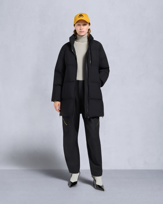 Moose Knuckles Womens Down Jacket Chelia 3Q Shearling - Black/Black