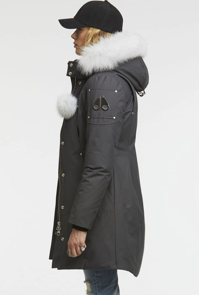 Moose Knuckles Womens Down *Parka Stirling - Granite/Natural