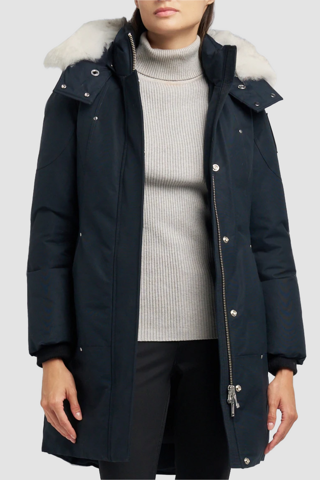 Moose Knuckles Womens Down *Parka Stirling - Navy/Natural