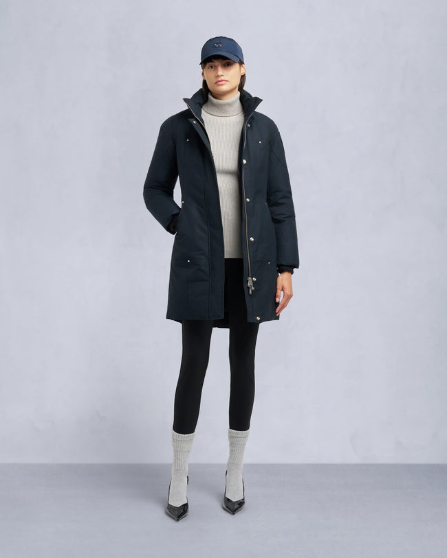 Moose Knuckles Womens Down *Parka Stirling - Navy/Natural