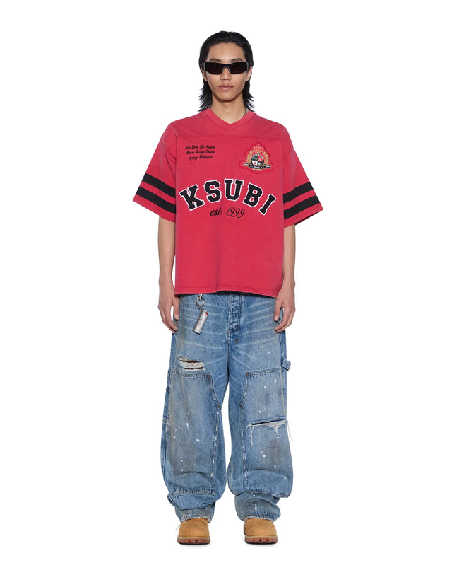 Ksubi Duke SS Jersey Top - Crimson