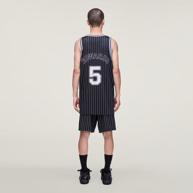 Y-3 Mesh Pinstripe Shorts - Black