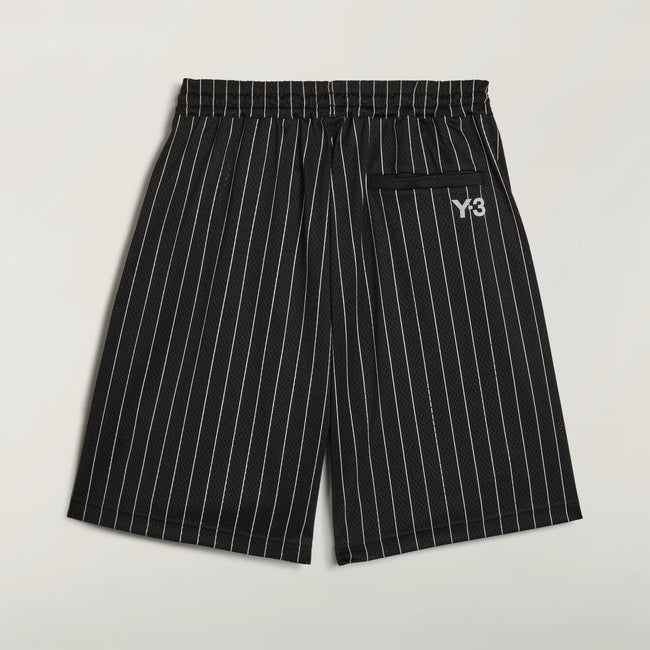 Y-3 Mesh Pinstripe Shorts - Black