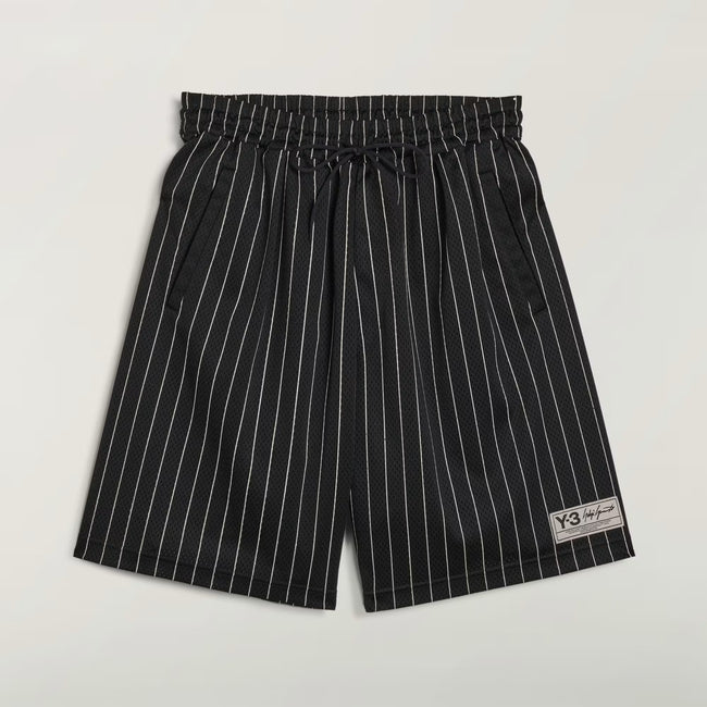Y-3 Mesh Pinstripe Shorts - Black
