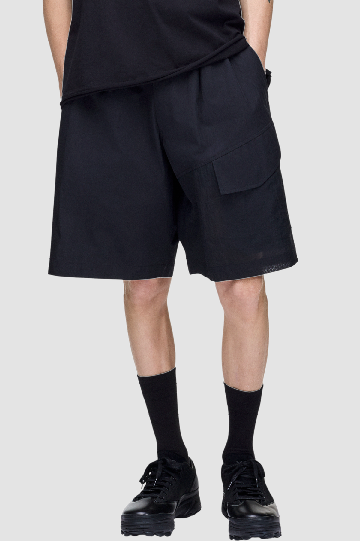 パンツ Y-3 24SS W REF WO SHORTS BLACK Y-3 UT Wide Leg Shorts - Black - Due West