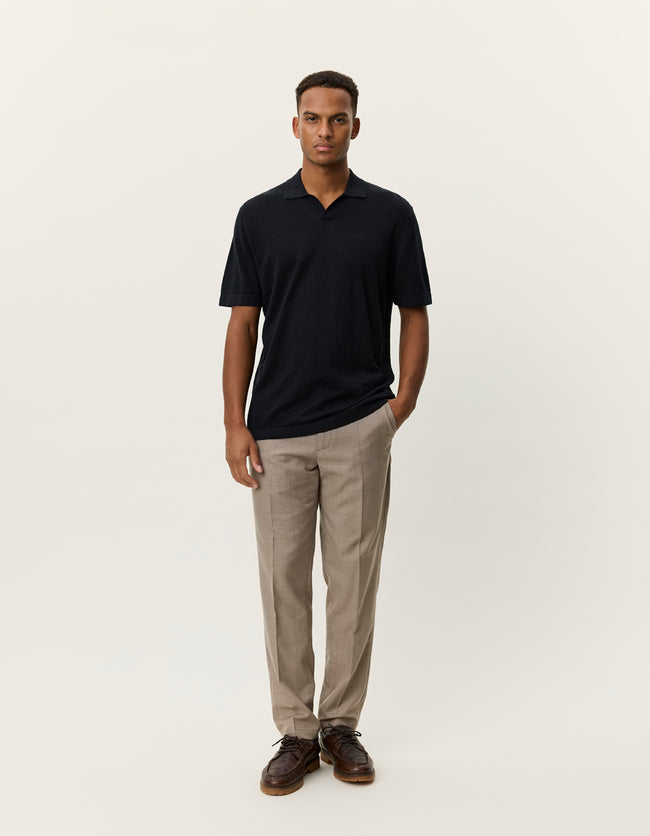 Les Deux Emmanuel Knit Polo - Black