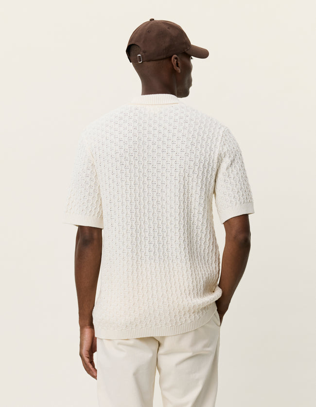 Les Deux Gespertus SS Knit Shirt - Eggyolk White