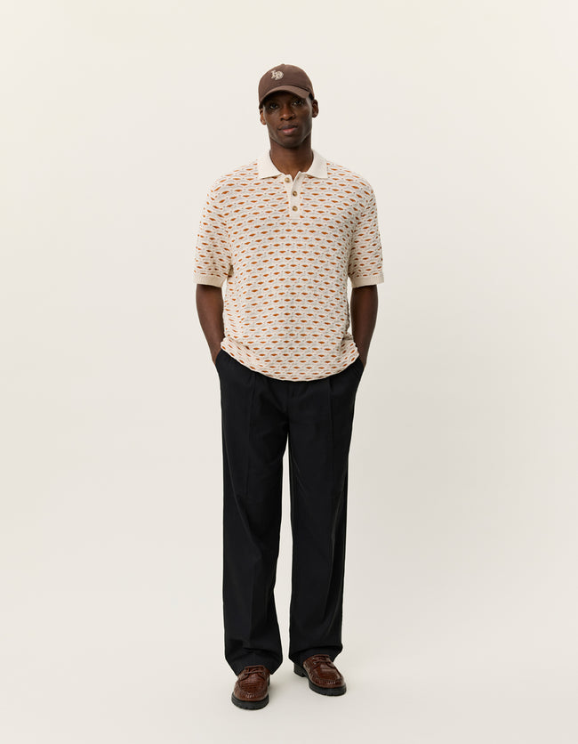 Les Deux Esmay Shell Knit Polo - Eggnog White