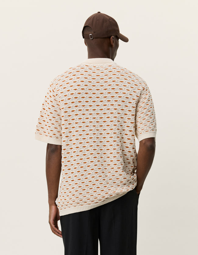 Les Deux Esmay Shell Knit Polo - Eggnog White