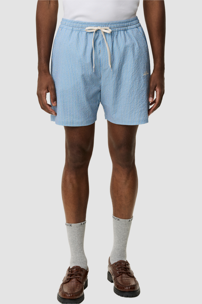 Les Deux Stan Stripe Seersucker Swimsuit - Blue