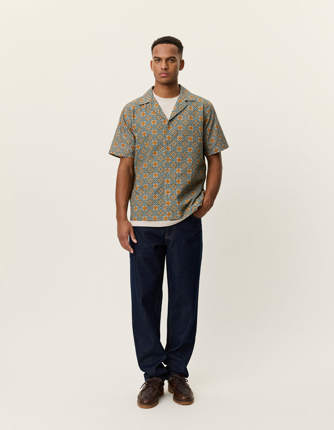 Les Deux Lukas Arabesque AOP Shirt - Green