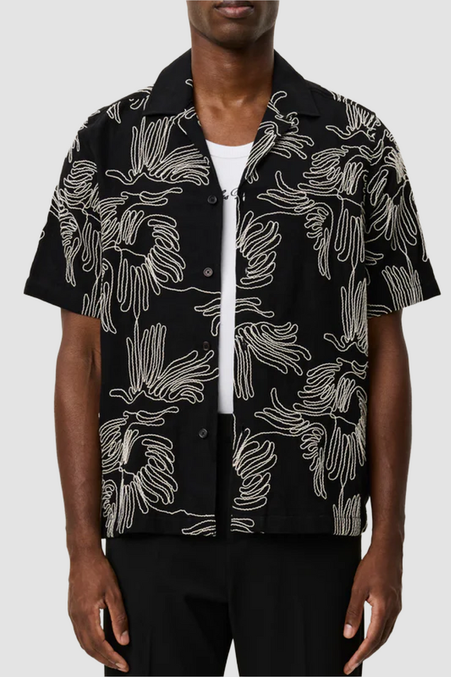 Les Deux Liam AOE Flower Shirt - Black