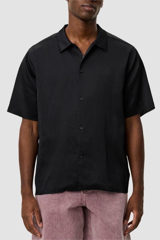 Les Deux Hector Plissé Shirt - Black